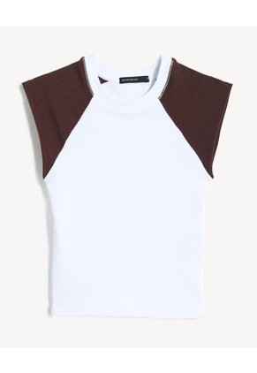 Camiseta Para Mujer Manga Corta Cuello Redondo Color Crudo Marca Seven Seven #28096450