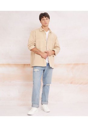 Camisa Para Hombre  Color Camel Marca Seven Seven #45011877