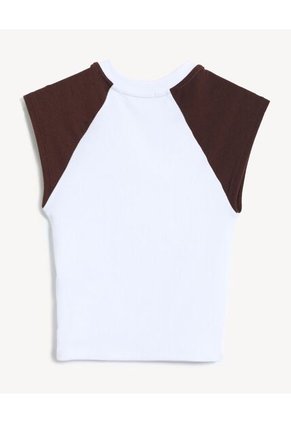 Camiseta Para Mujer Manga Corta Cuello Redondo Color Crudo Marca Seven Seven #28096450