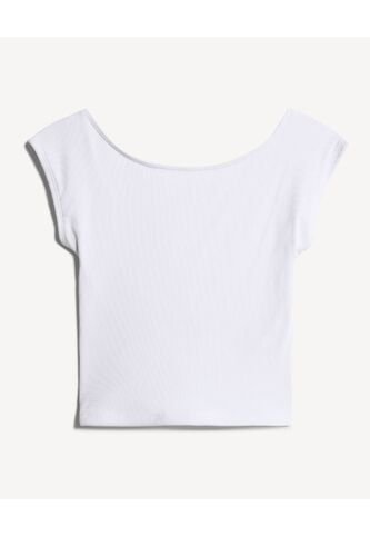 Camiseta Para Mujer Manga Corta Cuello Redondo Color Marfil Marca Seven Seven #28096453 Seven Seven