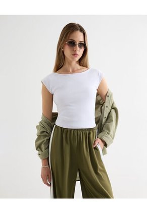 Camiseta Para Mujer Manga Corta Cuello Redondo Color Marfil Marca Seven Seven #28096453