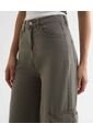 Jean Cargo Verde Oliva  Para Mujer Gris Seven Seven de Seven Seven