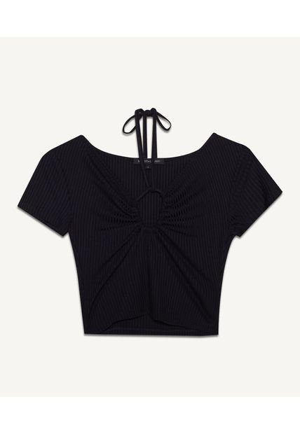 Camiseta Para Mujer Manga Corta Color Negro Marca Seven Seven #28095379