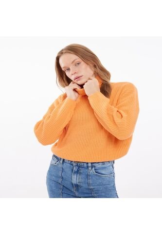 Saco Para Mujer Cuello Alto O Cuello Tortuga Color Naranja Marca Seven Seven #28330625 Seven Seven