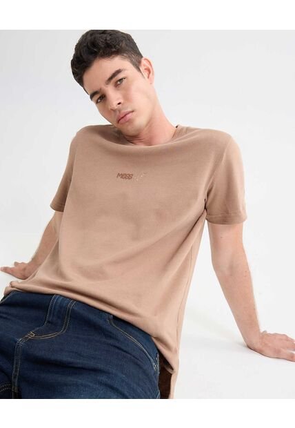 Camiseta Para Hombre Manga Corta Cuello Redondo Color Taupe Marca Seven Seven #45092660