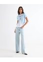 Jean Wide Leg Ruedo Deshecho  Para Mujer Azul Seven Seven de Seven Seven