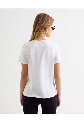 Camiseta Para Mujer Manga Corta Cuello Redondo Color Crudo Marca Seven Seven #28096365