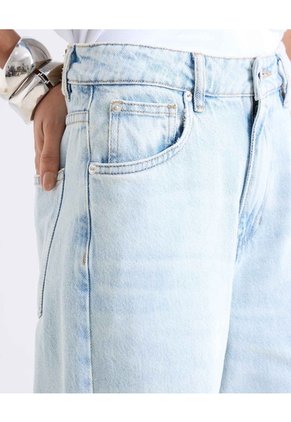 Jean Wide Leg Ruedo Deshecho  Para Mujer Azul Seven Seven