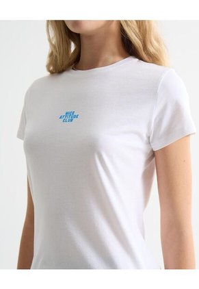 Camiseta Para Mujer Manga Corta Cuello Redondo Color Marfil Marca Seven Seven #28096366