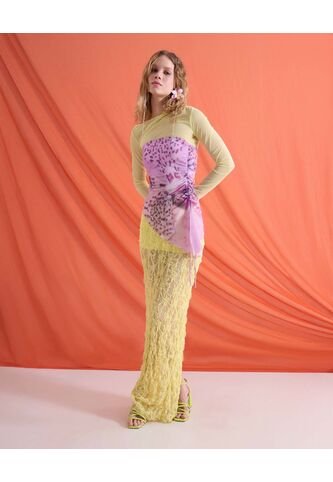 Falda  Para Mujer Largo Color Amarillo Marca Seven Seven #28148291 Seven Seven