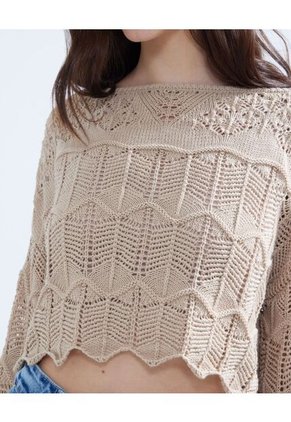 Saco Para Mujer Cuello Redondo Color Marfil Marca Seven Seven #28330642