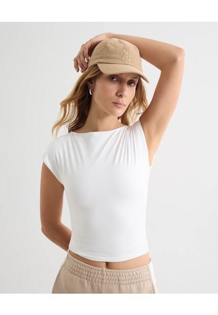 Camiseta Para Mujer Manga Corta Cuello Redondo Color Crudo Marca Seven Seven #28096350