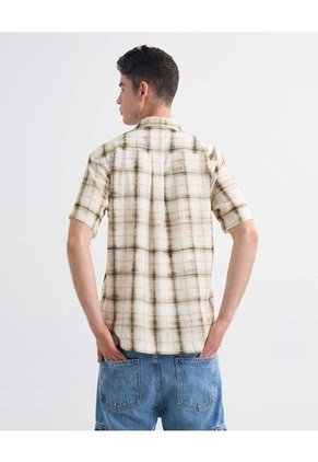 Camisa Resort A Cuadros  Para Hombre Verde Seven Seven
