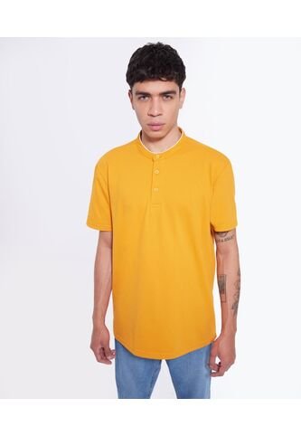Polo Cuello Mao  Para Hombre Amarillo Seven Seven Seven Seven