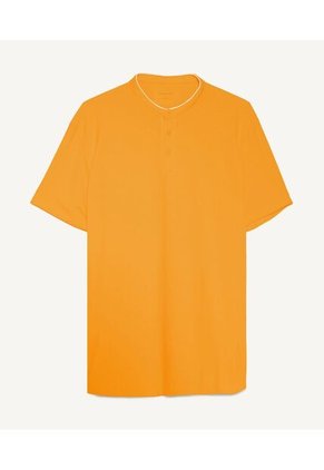 Polo Cuello Mao  Para Hombre Amarillo Seven Seven
