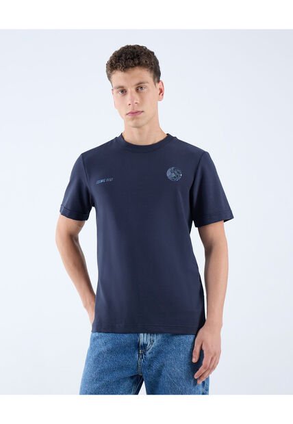 Camiseta Para Hombre Manga Corta Cuello Redondo Color Azul Oscuro Marca Seven Seven #45092613