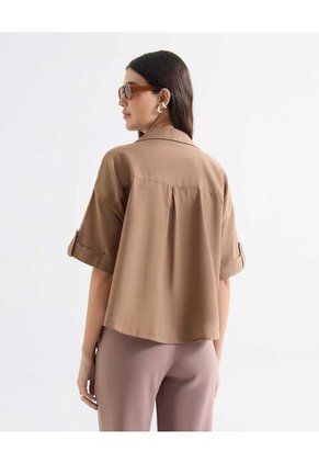 Blusa Para Mujer Manga Corta Color Taupe Marca Seven Seven #28124013