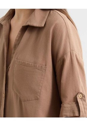 Blusa Para Mujer Manga Corta Color Taupe Marca Seven Seven #28124013