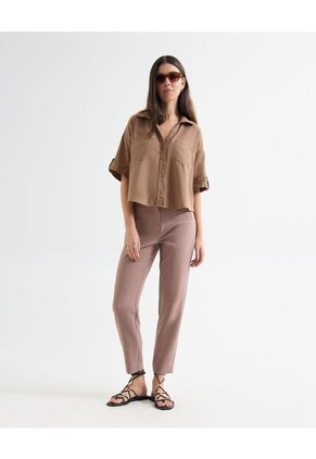 Blusa Para Mujer Manga Corta Color Taupe Marca Seven Seven #28124013