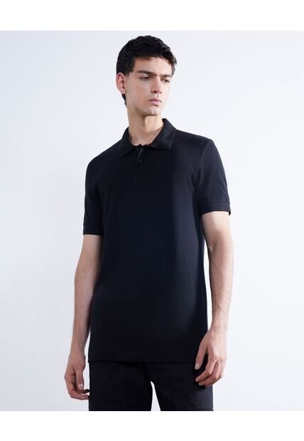 Polo Para Hombre Cuello Tejido  Color Negro Marca Seven Seven #45110813