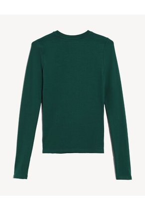 Camiseta Manga Larga Básica  Para Mujer Verde Seven Seven