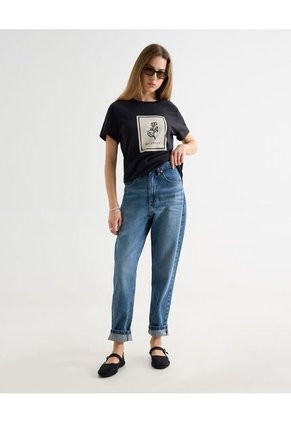 Camiseta Para Mujer Manga Corta Cuello Redondo Color Negro Marca Seven Seven #28096357