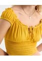 Blusa Para Mujer Manga Corta Color Mostaza Marca Seven Seven #28124007 de Seven Seven