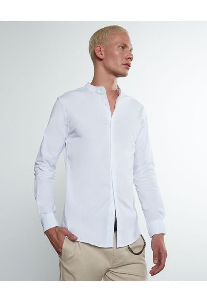 Camisa Para Hombre Manga Larga Cuello Neru Color Blanco Marca Seven Seven #45011419