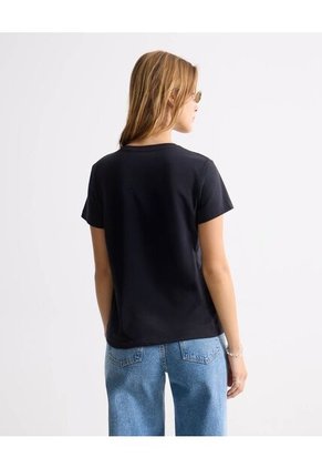 Camiseta Para Mujer Manga Corta Cuello Redondo Color Negro Marca Seven Seven #28096355