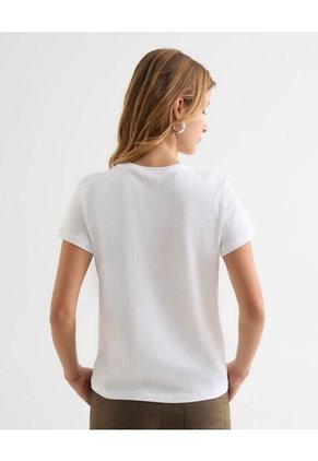 Camiseta Para Mujer Manga Corta Cuello Redondo Color Crudo Marca Seven Seven #28096359