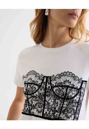 Camiseta Para Mujer Manga Corta Cuello Redondo Color Crudo Marca Seven Seven #28096359