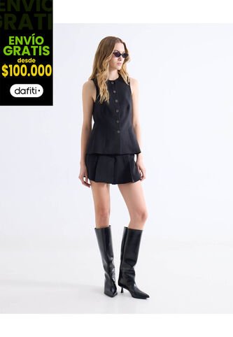 Short  Para Mujer Multiusos Plano Color Negro Marca Seven Seven #28191128 Seven Seven