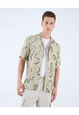 Camisa Para Hombre Manga Corta  Color Verde Claro Marca Seven Seven #45012092 Seven Seven