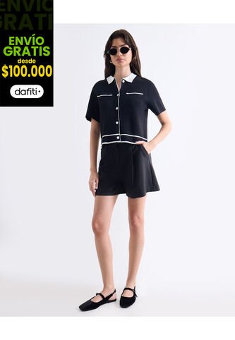 Short  Para Mujer Multiusos Plano Color Negro Marca Seven Seven #28191145 Seven Seven