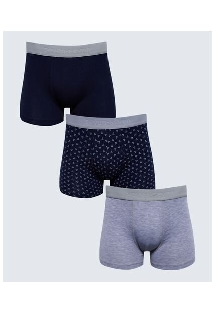 Pack X 3 Bóxer Corto X3 Para Hombre Gris Seven Seven
