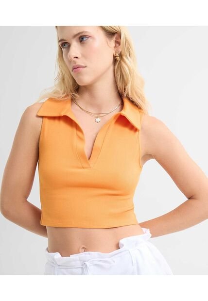 Camiseta Para Mujer Manga Sisa Color Naranja Marca Seven Seven #28096152