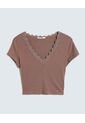 Camiseta Para Mujer Manga Corta Color Taupe Marca Seven Seven #28095888 de Seven Seven
