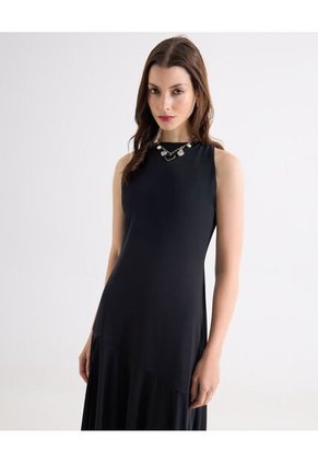Vestido  Para Mujer M/Sisa Largo Color Negro Marca Seven Seven #28171504