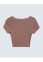 Camiseta Para Mujer Manga Corta Color Taupe Marca Seven Seven #28095888 de Seven Seven
