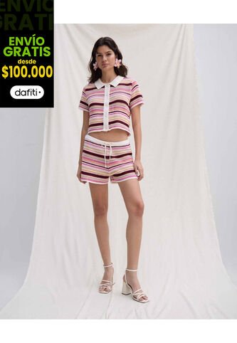 Short  Para Mujer Mom Color Rosado Marca Seven Seven #28191118 Seven Seven