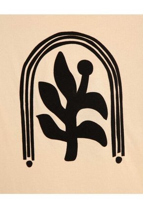 Camiseta Para Mujer Manga Corta Cuello Redondo Color Beige Marca Seven Seven #28096202