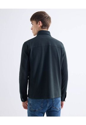 Sobrecamisa Con Bolsillos Frontales  Para Hombre Verde Seven Seven