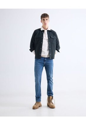 Sobrecamisa Con Bolsillos Frontales  Para Hombre Verde Seven Seven