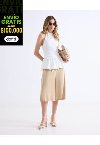 Short  Para Mujer Multiusos Plano Color Camel Marca Seven Seven #28191127 Seven Seven