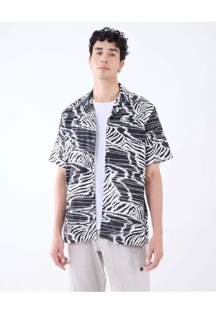 Camisa Para Hombre Manga Corta  Color Negro Marca Seven Seven #45012071