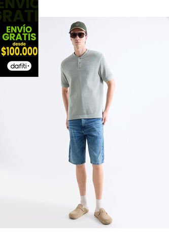 Bermuda  Para Hombre Regular Largo Color Azul Marca Seven Seven #45100762 Seven Seven