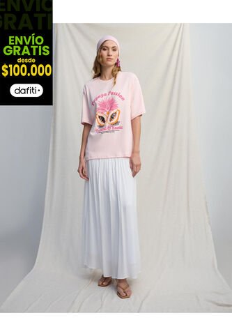 Falda  Para Mujer Largo Color Crudo Marca Seven Seven #28140988 Seven Seven