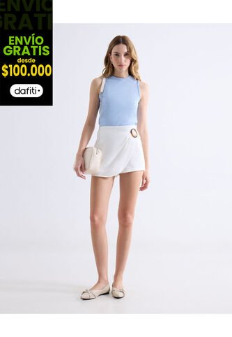 Short  Para Mujer Multiusos Plano Color Blanco Marca Seven Seven #28191143 Seven Seven