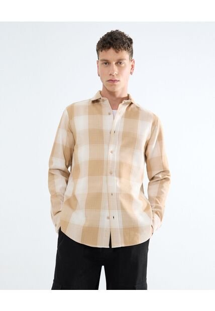 Camisa Para Hombre Manga Larga  Color Naranja Marca Seven Seven #45012056