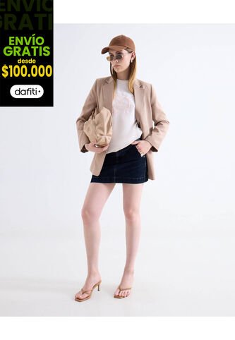 Falda  Para Mujer Corto Color Negro Marca Seven Seven #28140972 Seven Seven